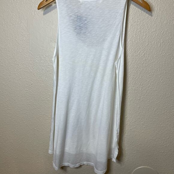 NWT Michael Stars White Relaxed Fit Scoop Neck Tank Top Minimalist Boho One Size - Picture 5 of 11